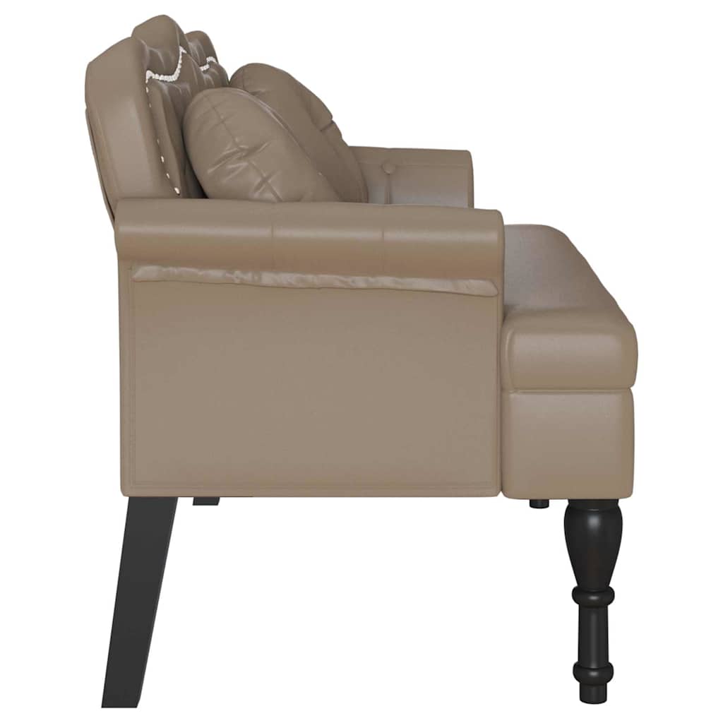 vidaXL Καναπές Chesterfield με μαξιλάρι Καπουτσίνο 120,5 x 65 x 75 εκ.