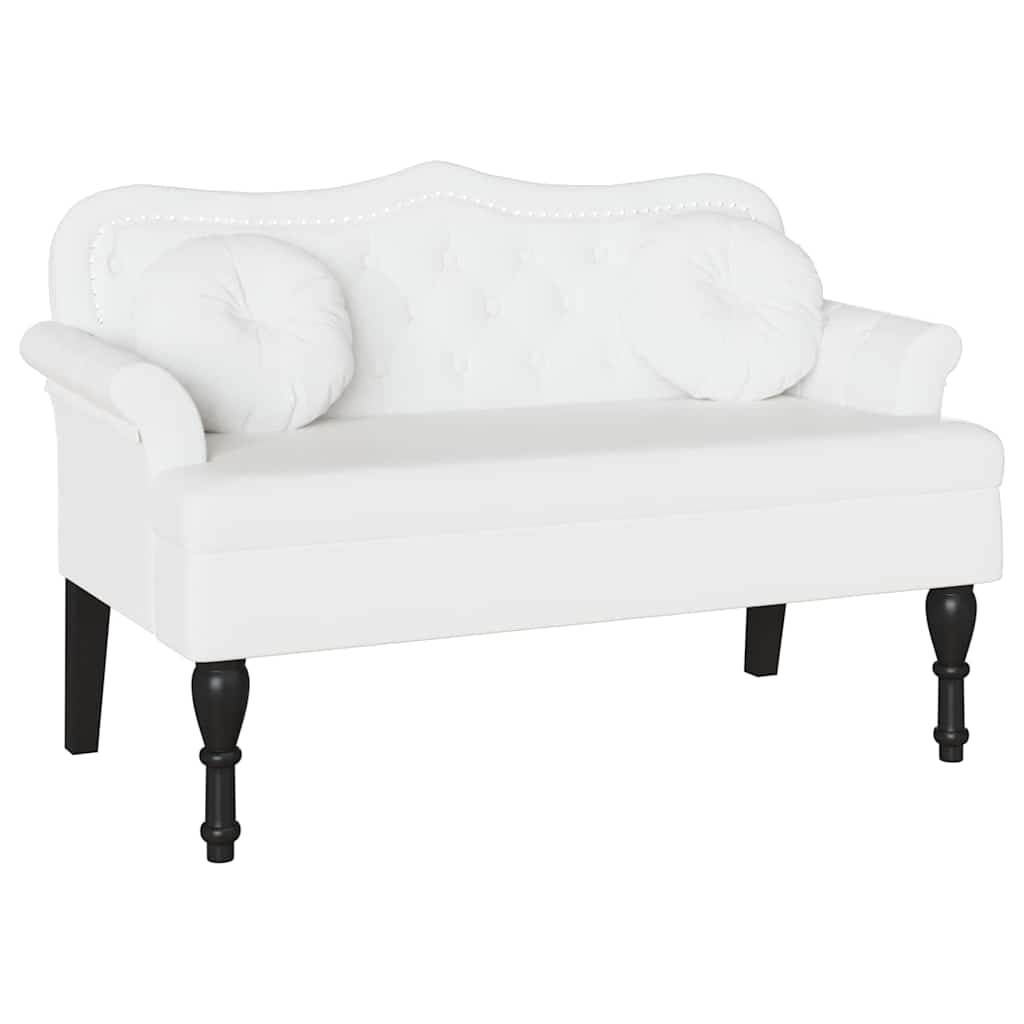 vidaXL Καναπές Chesterfield Λευκό 120,5 x 65 x 75 εκ. Τεχνητό Δέρμα