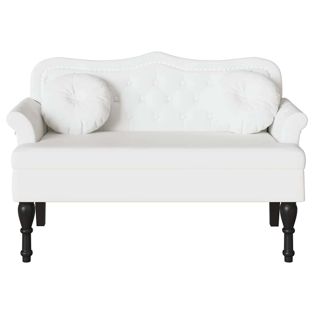 vidaXL Καναπές Chesterfield Λευκό 120,5 x 65 x 75 εκ. Τεχνητό Δέρμα