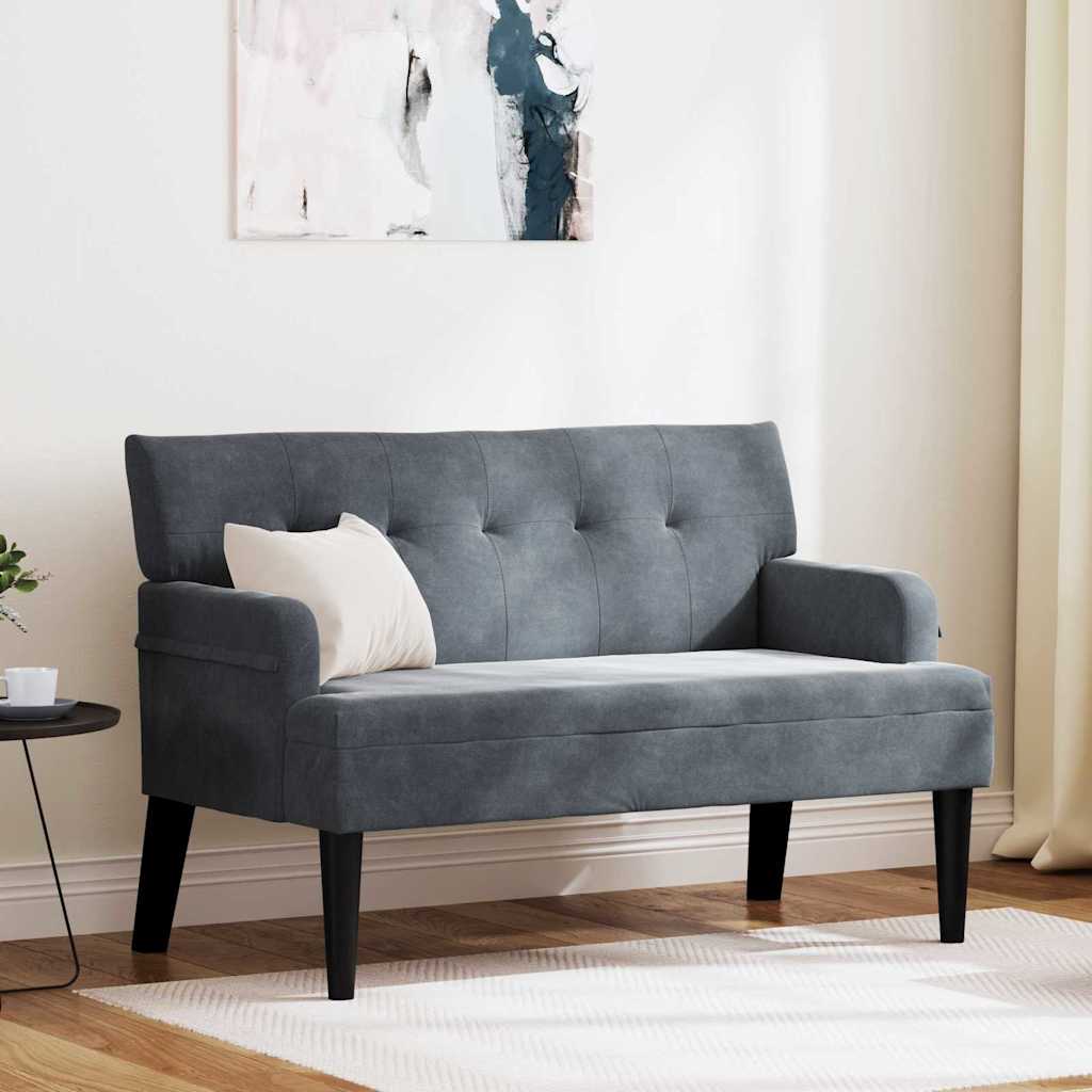 vidaXL Καναπές Chesterfield Σκούρο Γκρι 112 x 65,5 x 75 εκ. Βελούδο
