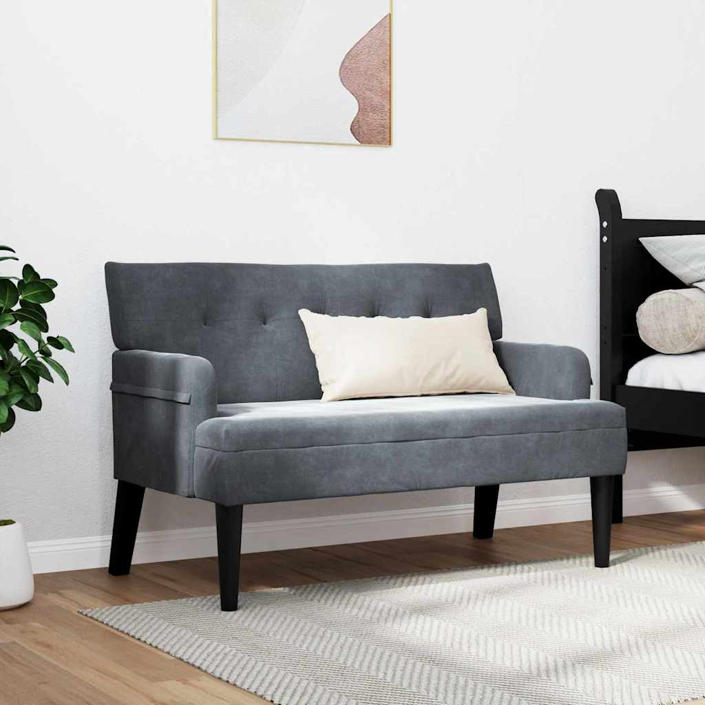 vidaXL Καναπές Chesterfield Σκούρο Γκρι 112 x 65,5 x 75 εκ. Βελούδο