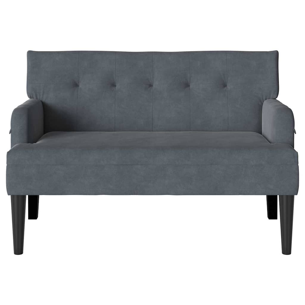 vidaXL Καναπές Chesterfield Σκούρο Γκρι 112 x 65,5 x 75 εκ. Βελούδο