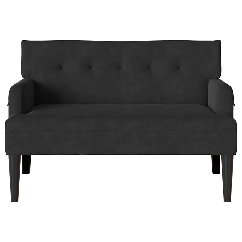 vidaXL Καναπές Chesterfield Μαύρο 112 x 65.5 x 75 εκ. Βελούδο
