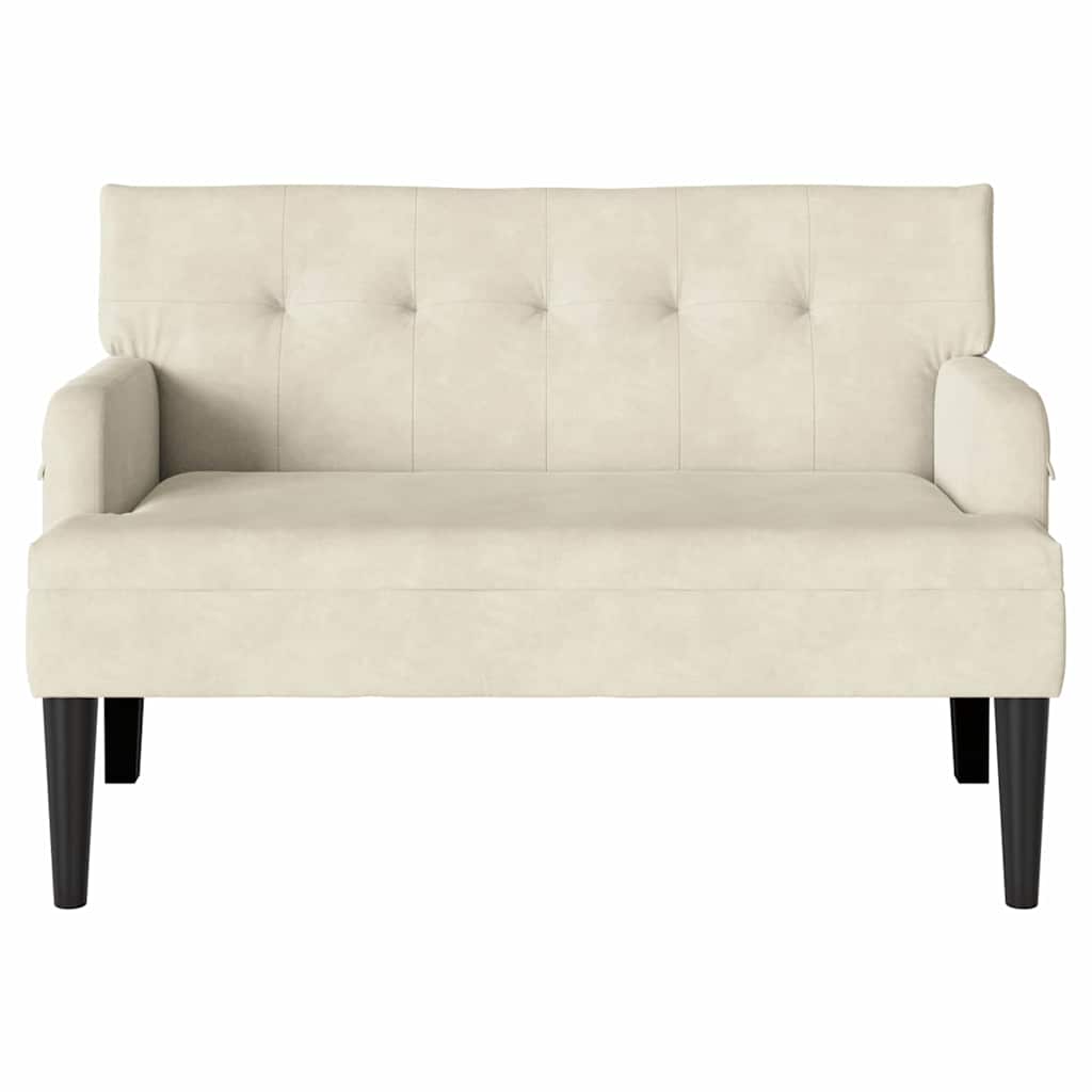 vidaXL Καναπές Chesterfield Κρεμ 112 x 65,5 x 75 εκ. Βελούδο