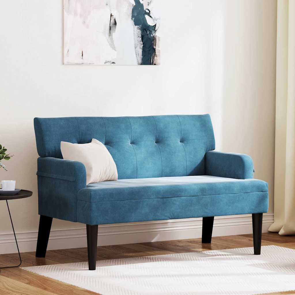 vidaXL Καναπές Chesterfield Μπλε 112 x 65,5 x 75 εκ. Βελούδο