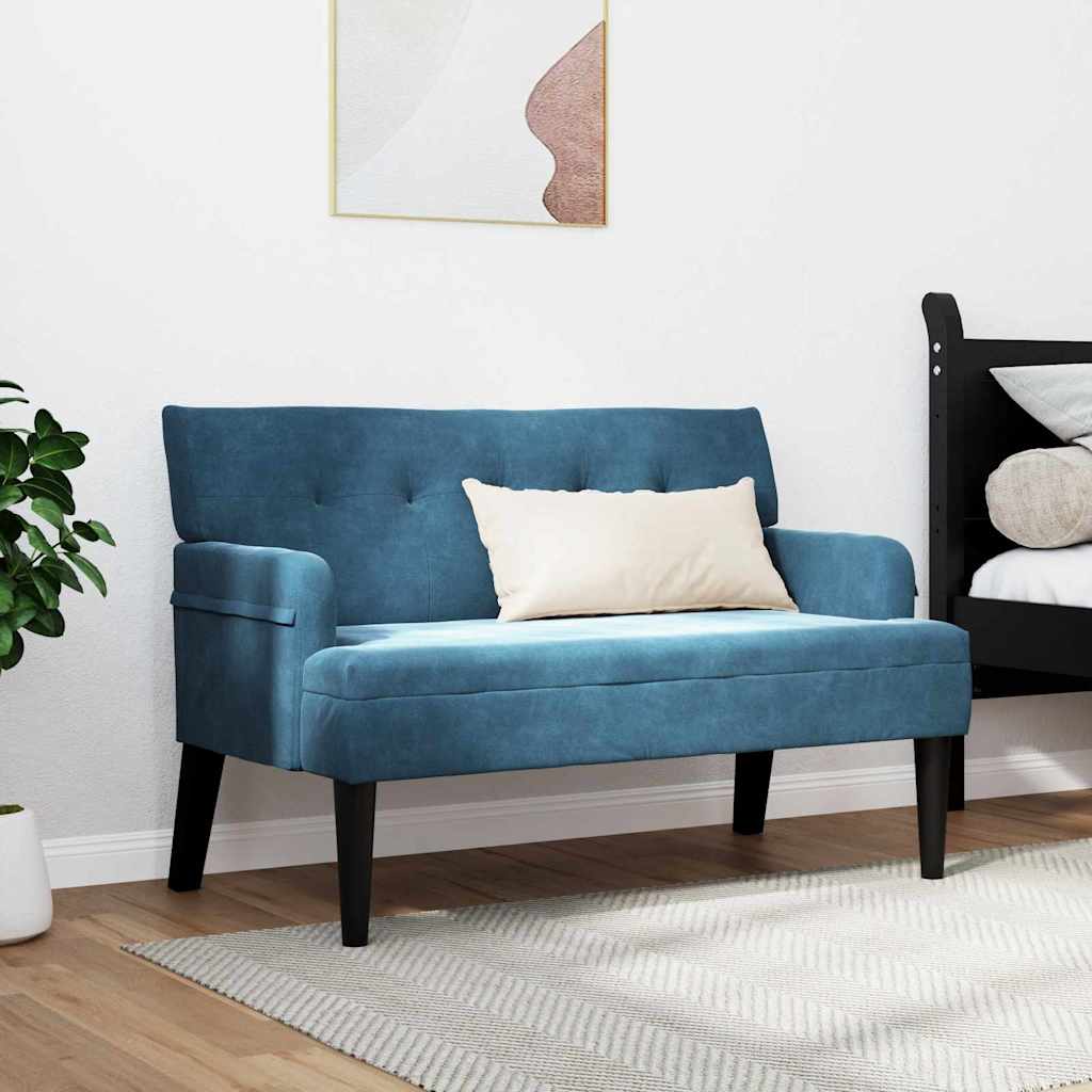 vidaXL Καναπές Chesterfield Μπλε 112 x 65,5 x 75 εκ. Βελούδο