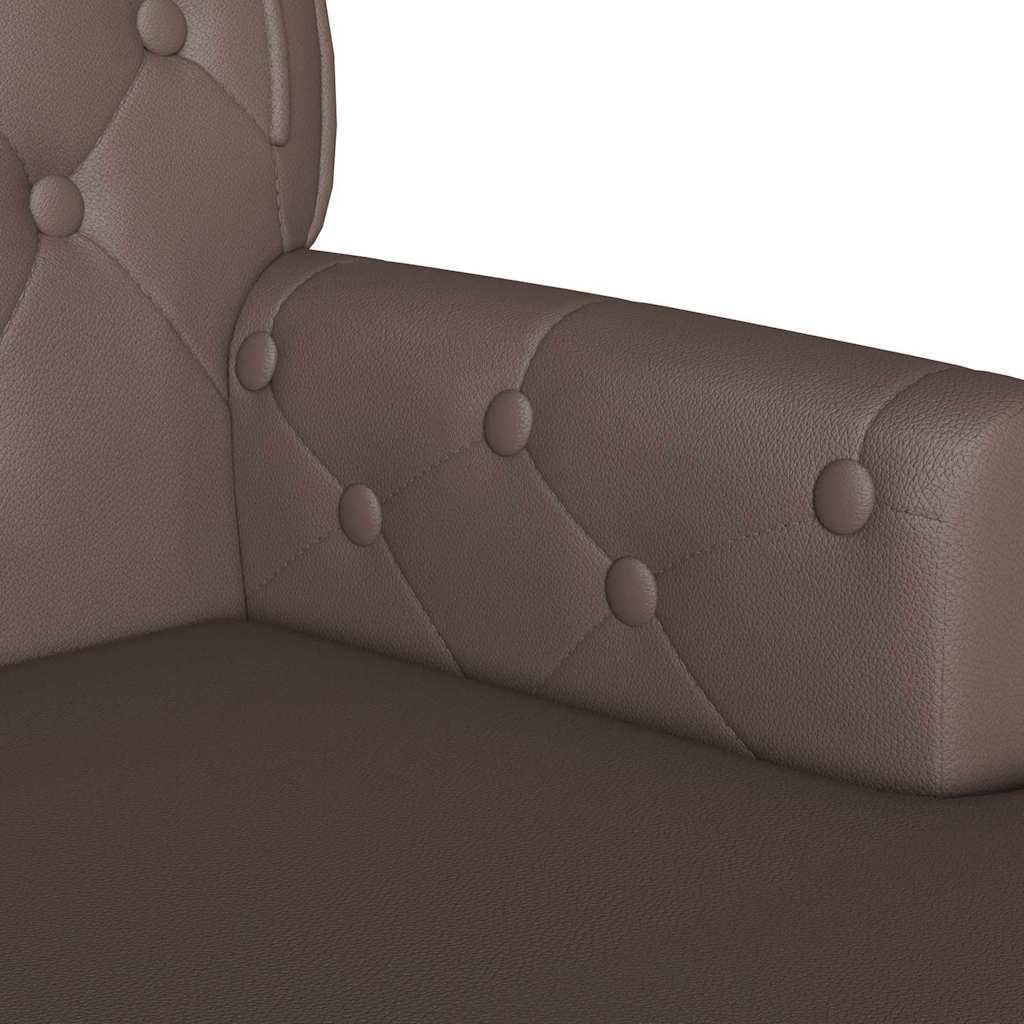 vidaXL Καναπές Chesterfield Καφέ 119,5 x 64,5 x 75 εκ. Τεχνητό Δέρμα