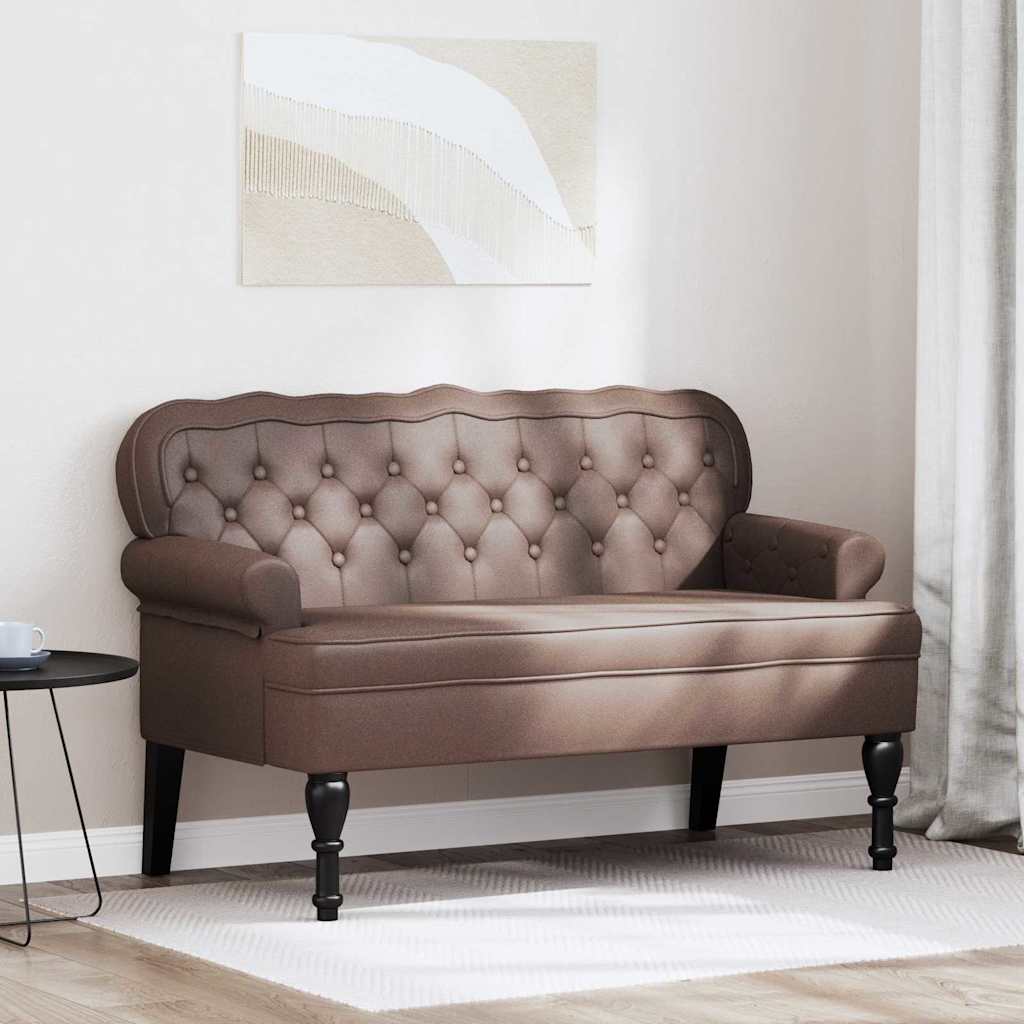 vidaXL Καναπές Chesterfield Καφέ 119,5 x 64,5 x 75 εκ. Τεχνητό Δέρμα