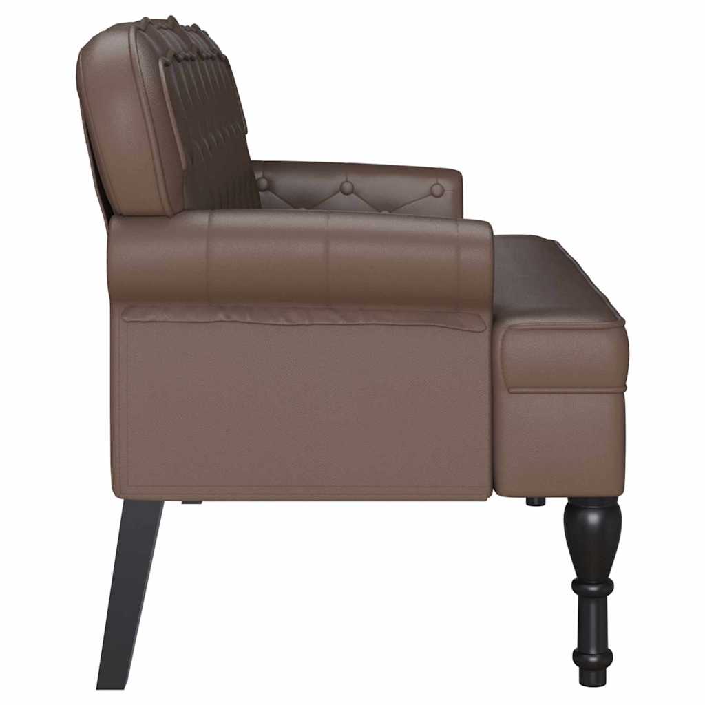 vidaXL Καναπές Chesterfield Καφέ 119,5 x 64,5 x 75 εκ. Τεχνητό Δέρμα
