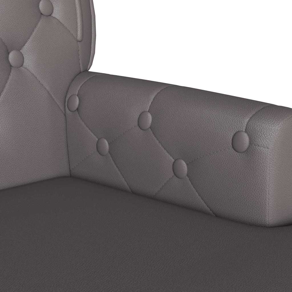 vidaXL Καναπές Chesterfield Γκρι 119,5 x 64,5 x 75 εκ. Τεχνητό Δέρμα