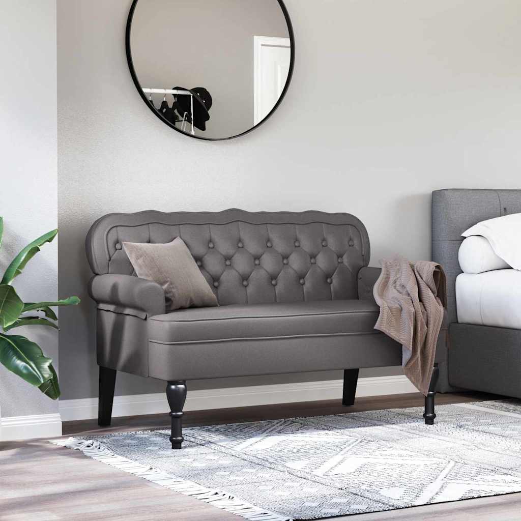 vidaXL Καναπές Chesterfield Γκρι 119,5 x 64,5 x 75 εκ. Τεχνητό Δέρμα