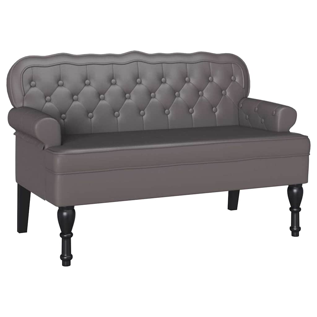 vidaXL Καναπές Chesterfield Γκρι 119,5 x 64,5 x 75 εκ. Τεχνητό Δέρμα