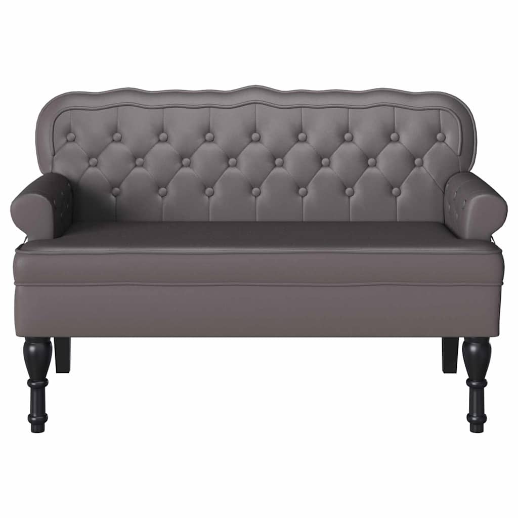 vidaXL Καναπές Chesterfield Γκρι 119,5 x 64,5 x 75 εκ. Τεχνητό Δέρμα