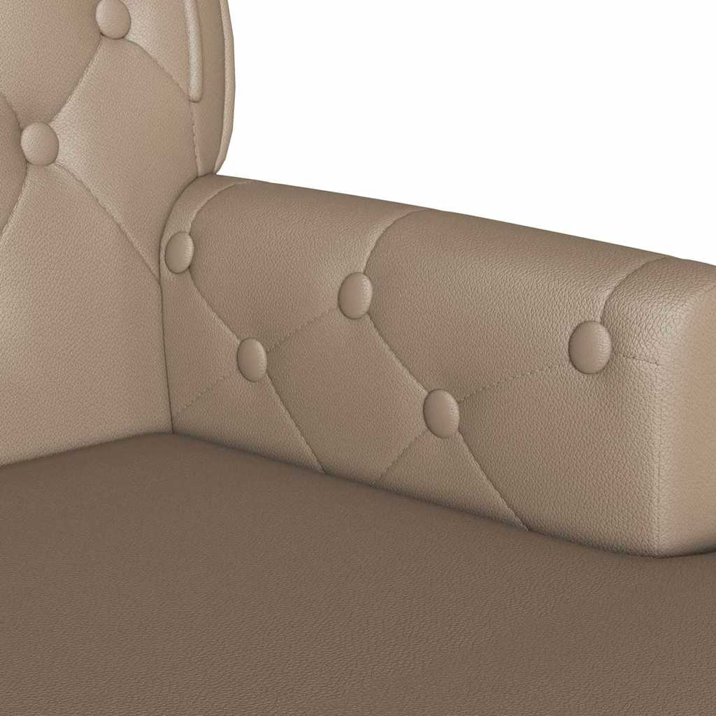 vidaXL Καναπές Chesterfield Καπουτσίνο 119,5 x 64,5 x 75 εκ.