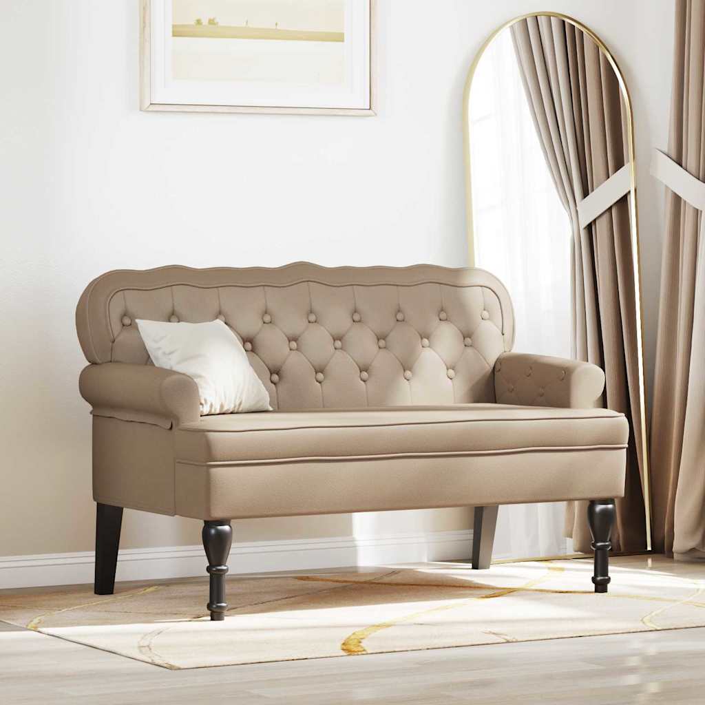 vidaXL Καναπές Chesterfield Καπουτσίνο 119,5 x 64,5 x 75 εκ.