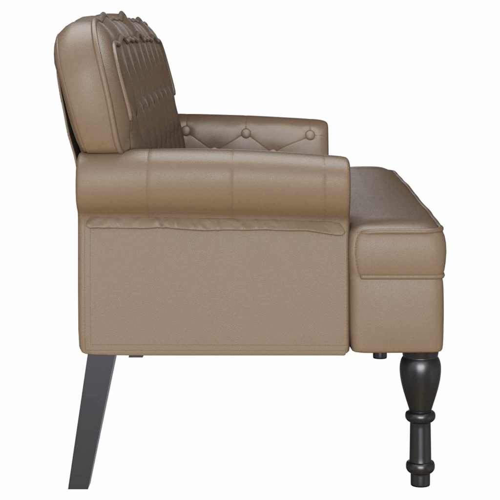 vidaXL Καναπές Chesterfield Καπουτσίνο 119,5 x 64,5 x 75 εκ.