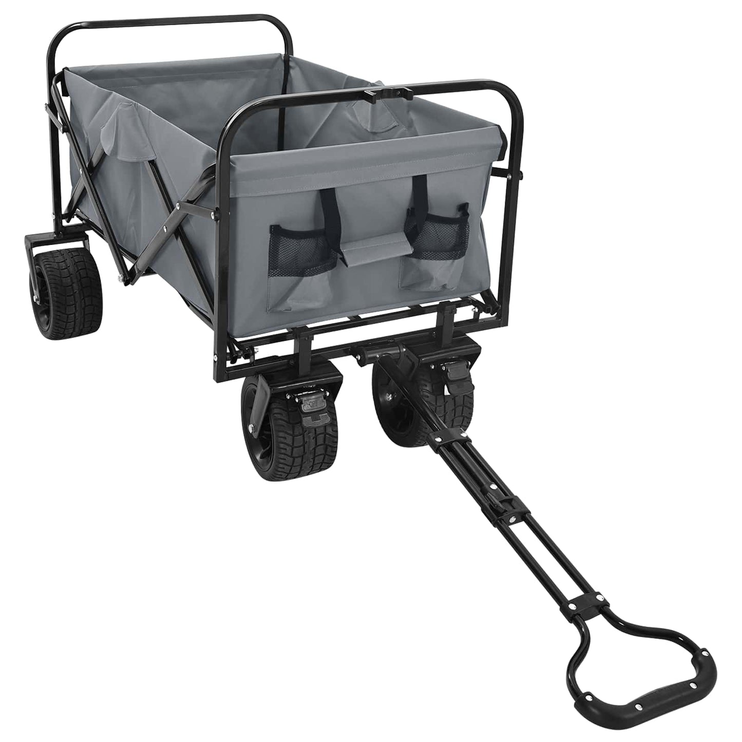 vidaXL Αναδιπλούμενο Τρόλεϊ Χειρός Γκρι 89 x 63 x 96 εκ