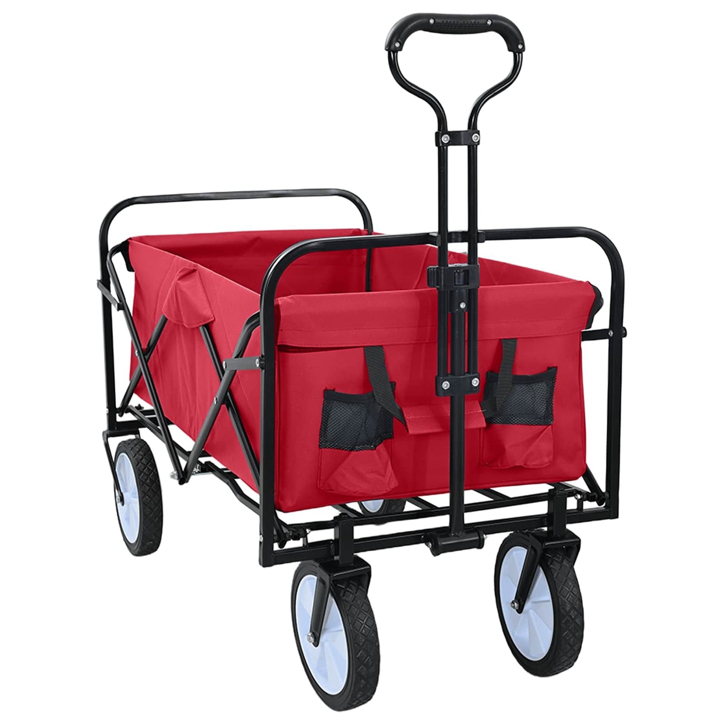 vidaXL Αναδιπλούμενο Τρόλεϊ Χειρός Κόκκινο 94 x 53 x 99 εκ