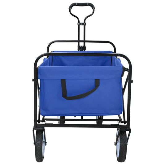 vidaXL Αναδιπλούμενο Τρόλεϊ Χειρός Μπλε 94 x 53 x 99 εκ Ύφασμα Oxford