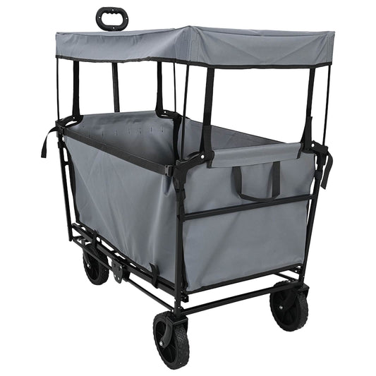 vidaXL Αναδιπλούμενο Τρόλεϊ Χειρός Γκρι 105 x 56.5 x 116 εκ.