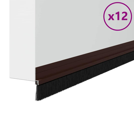 vidaXL Αυτοκόλλητες σφραγίδες πόρτας 12 pcs Καφέ 100 cm