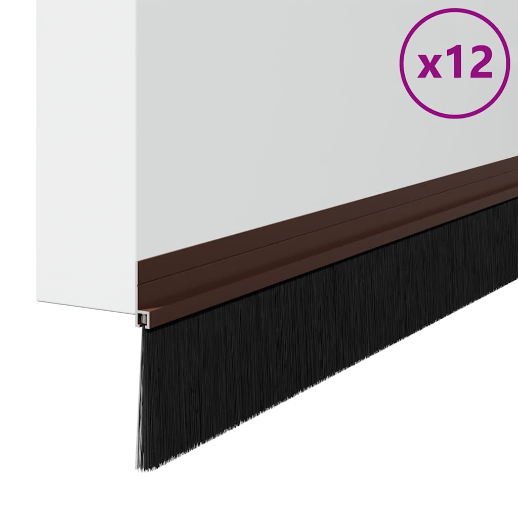 vidaXL Αυτοκόλλητες σφραγίδες πόρτας 12 pcs Καφέ 100 cm