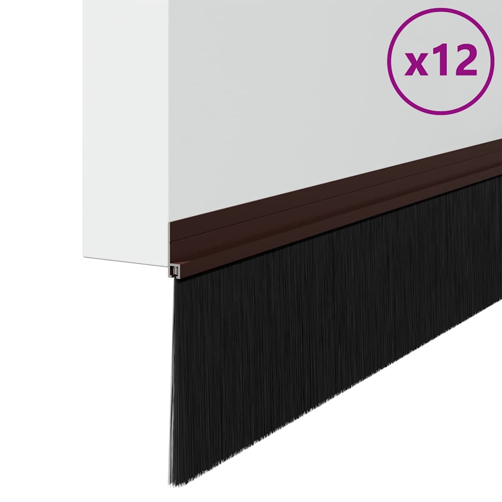 vidaXL Αυτοκόλλητες σφραγίδες πόρτας 12 pcs Καφέ 100 cm