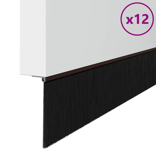 vidaXL Αυτοκόλλητες σφραγίδες πόρτας 12 pcs Καφέ 100 cm