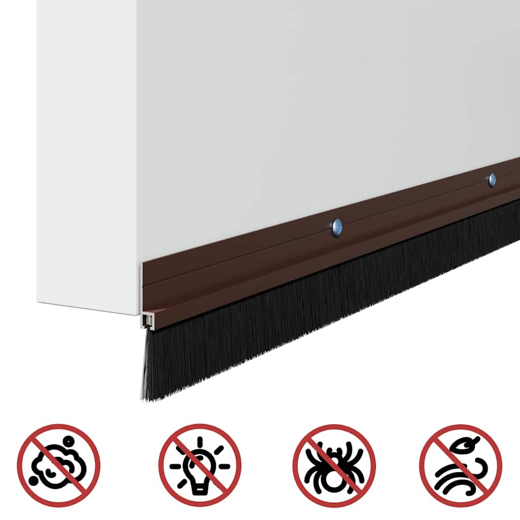 vidaXL Σφραγίδες πόρτας με βούρτσες που προσαρτώνται 2 pcs Καφέ 100 cm