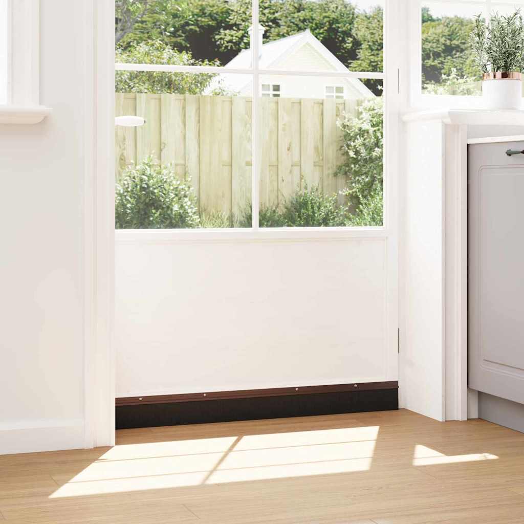 vidaXL Σφραγίδες πόρτας με βούρτσες που προσαρτώνται 6 pcs Καφέ 100 cm