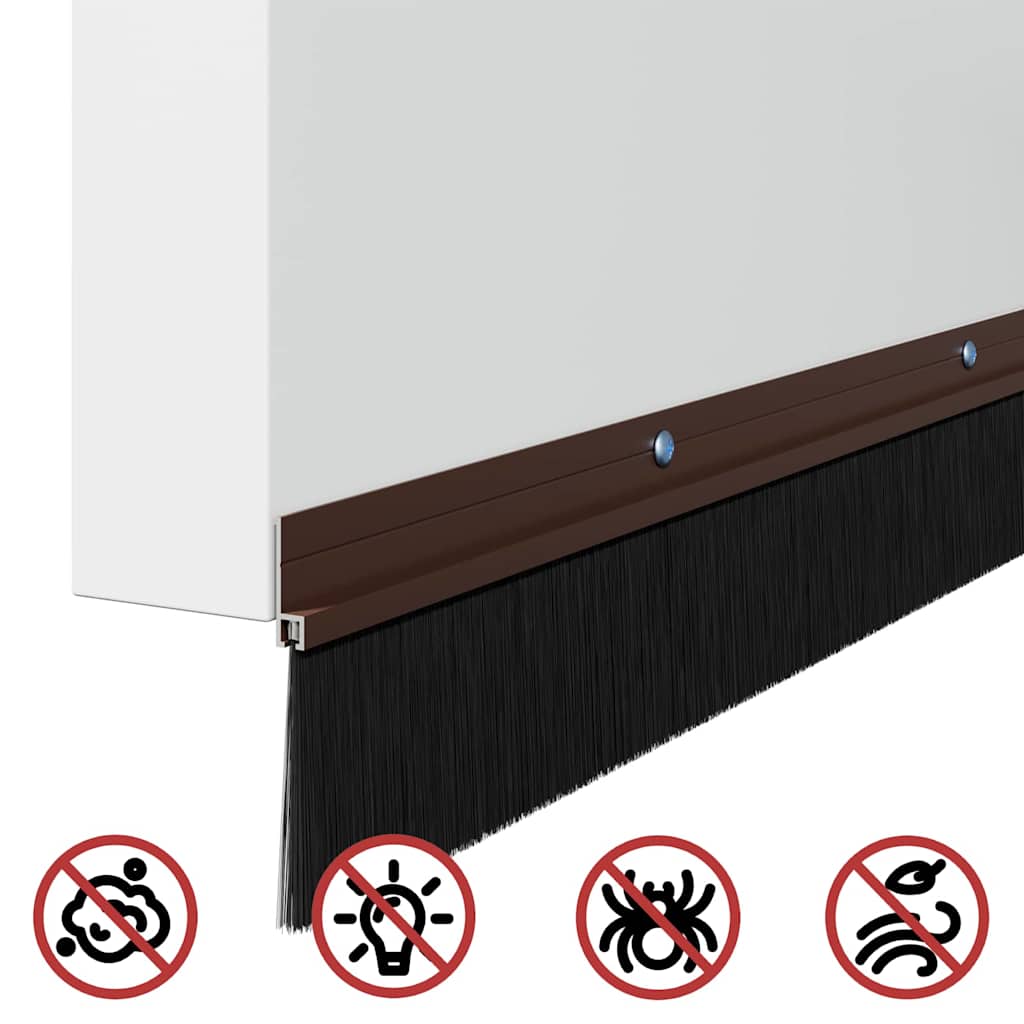 vidaXL Σφραγίδες πόρτας με βούρτσες που προσαρτώνται 12 pcs Καφέ