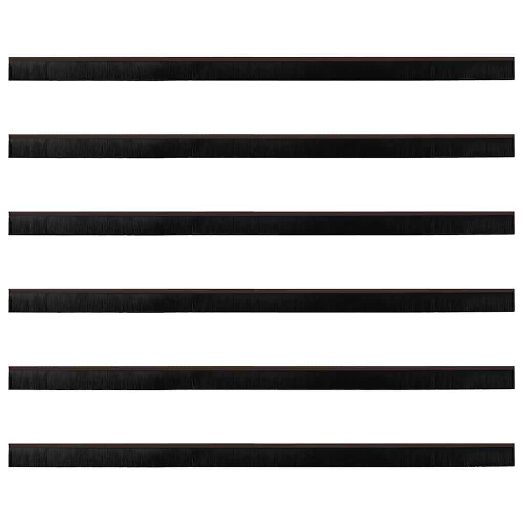 vidaXL Σφραγίδες πόρτας με βούρτσες που προσαρτώνται 6 pcs Καφέ 100 cm