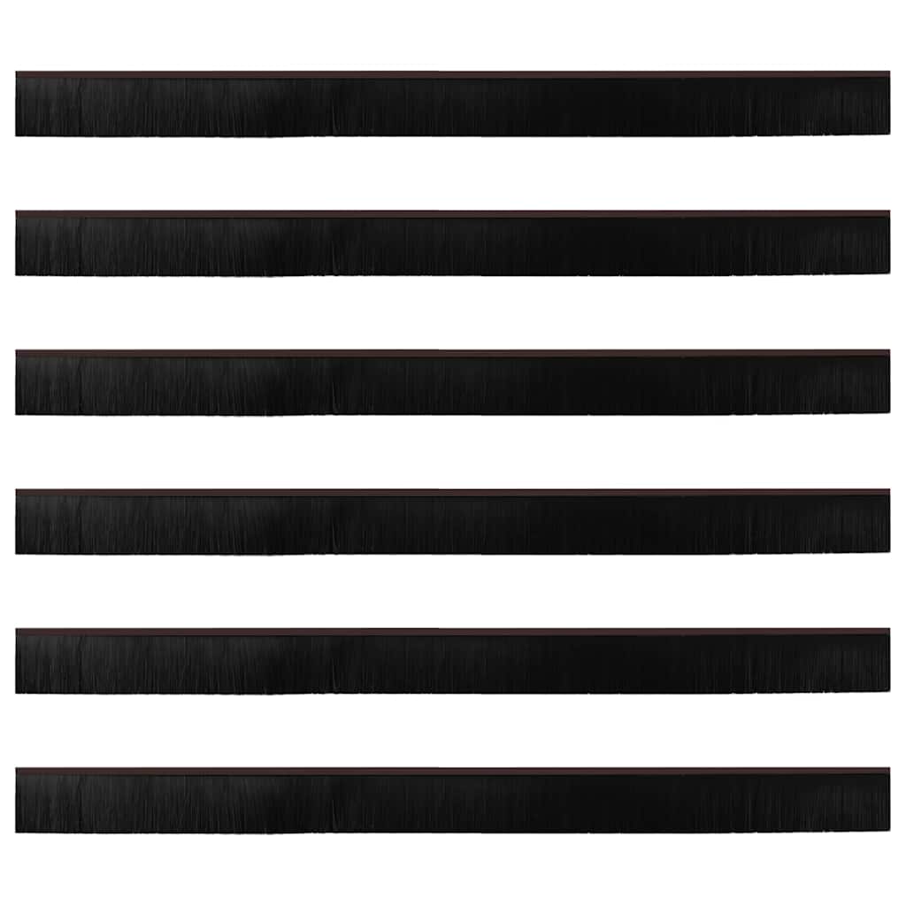 vidaXL Σφραγίδες πόρτας με βούρτσες που προσαρτώνται 6 pcs Καφέ 100 cm