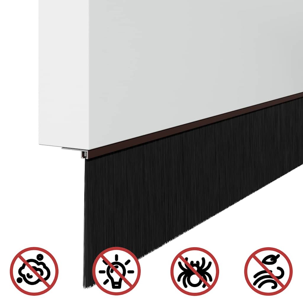 vidaXL Σφραγίδες πόρτας με βούρτσες που προσαρτώνται 6 pcs Καφέ 100 cm