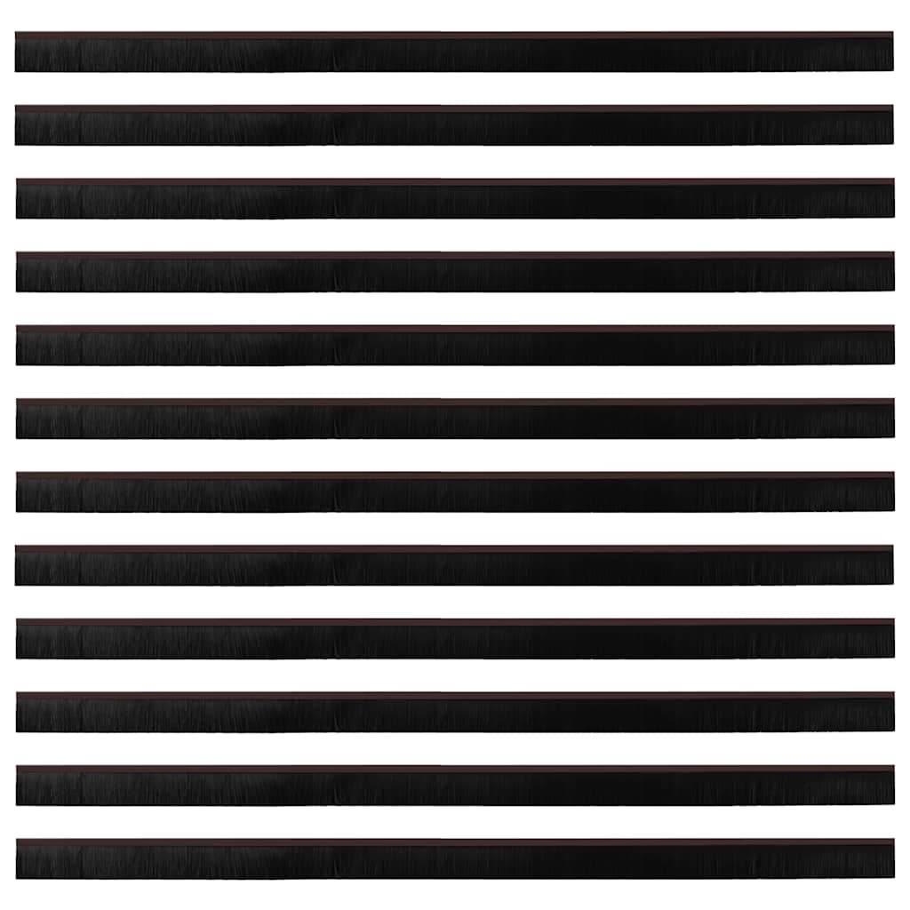 vidaXL Σφραγίδες πόρτας με βούρτσες που προσαρτώνται 12 pcs Καφέ