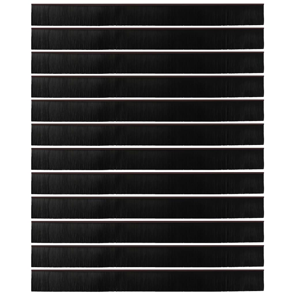 vidaXL Σφραγίδες πόρτας με βούρτσες που προσαρτώνται 12 pcs Καφέ