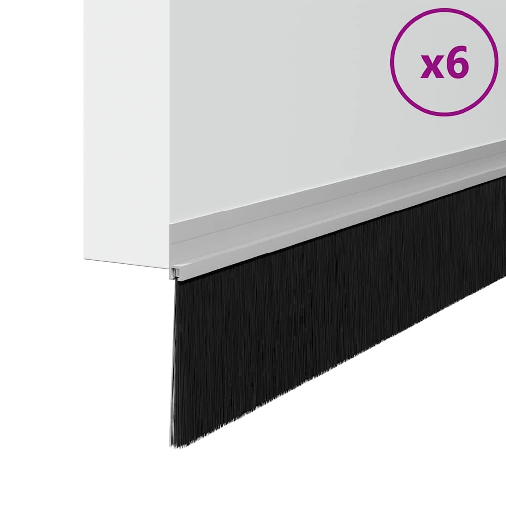 vidaXL Αυτοκόλλητες σφραγίδες πόρτας 6 pcs Ασημί 100 cm