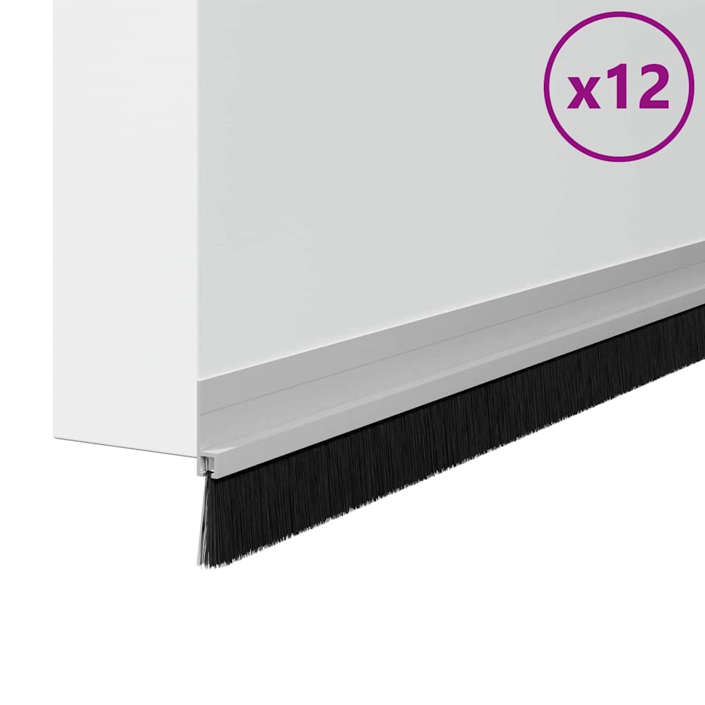 vidaXL Αυτοκόλλητες σφραγίδες πόρτας 12 pcs Ασημί 100 cm