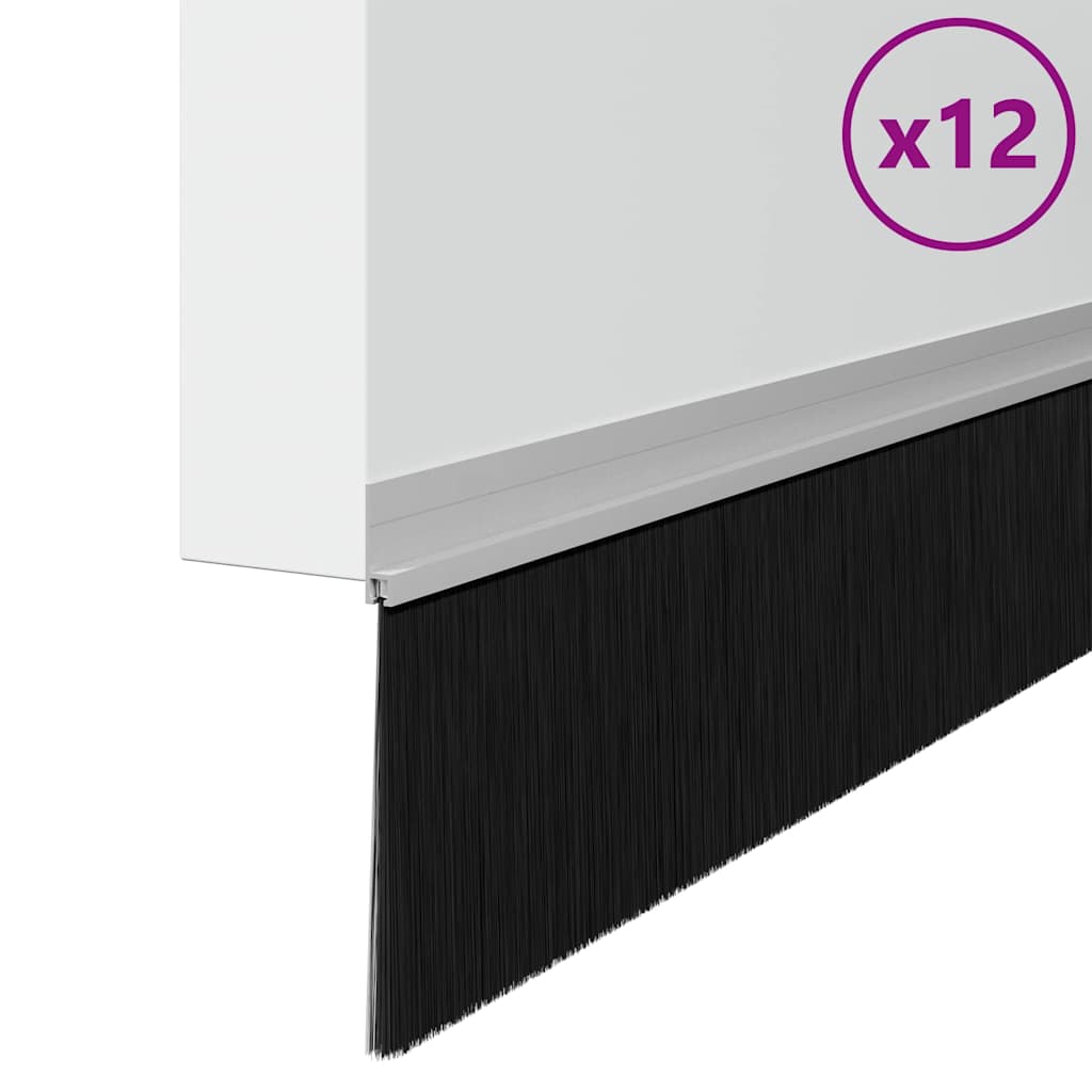 vidaXL Αυτοκόλλητες σφραγίδες πόρτας 12 pcs Ασημί 100 cm