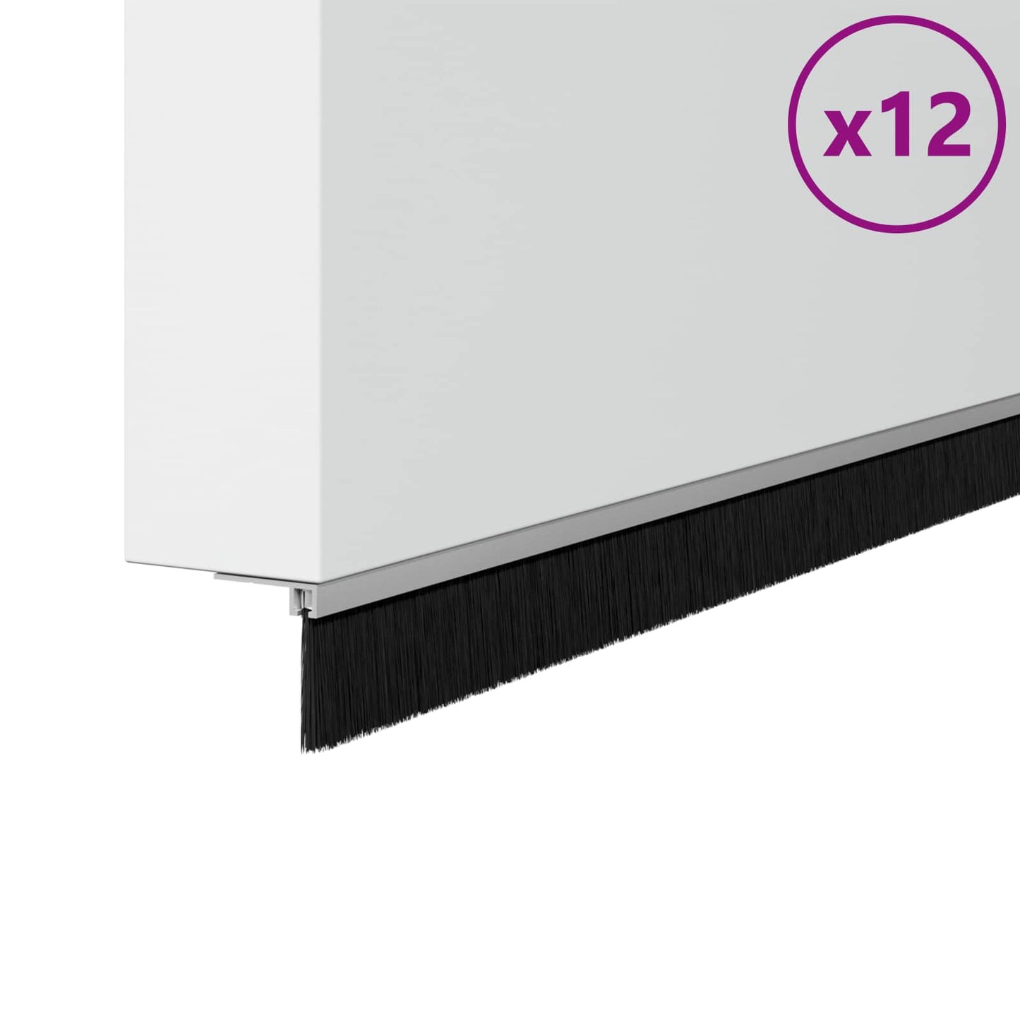 vidaXL Αυτοκόλλητες σφραγίδες πόρτας 12 pcs Ασημί 100 cm