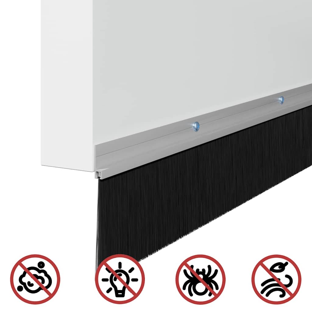 vidaXL Σφραγίδες πόρτας με βούρτσες που προσαρτώνται 2 pcs Ασημί