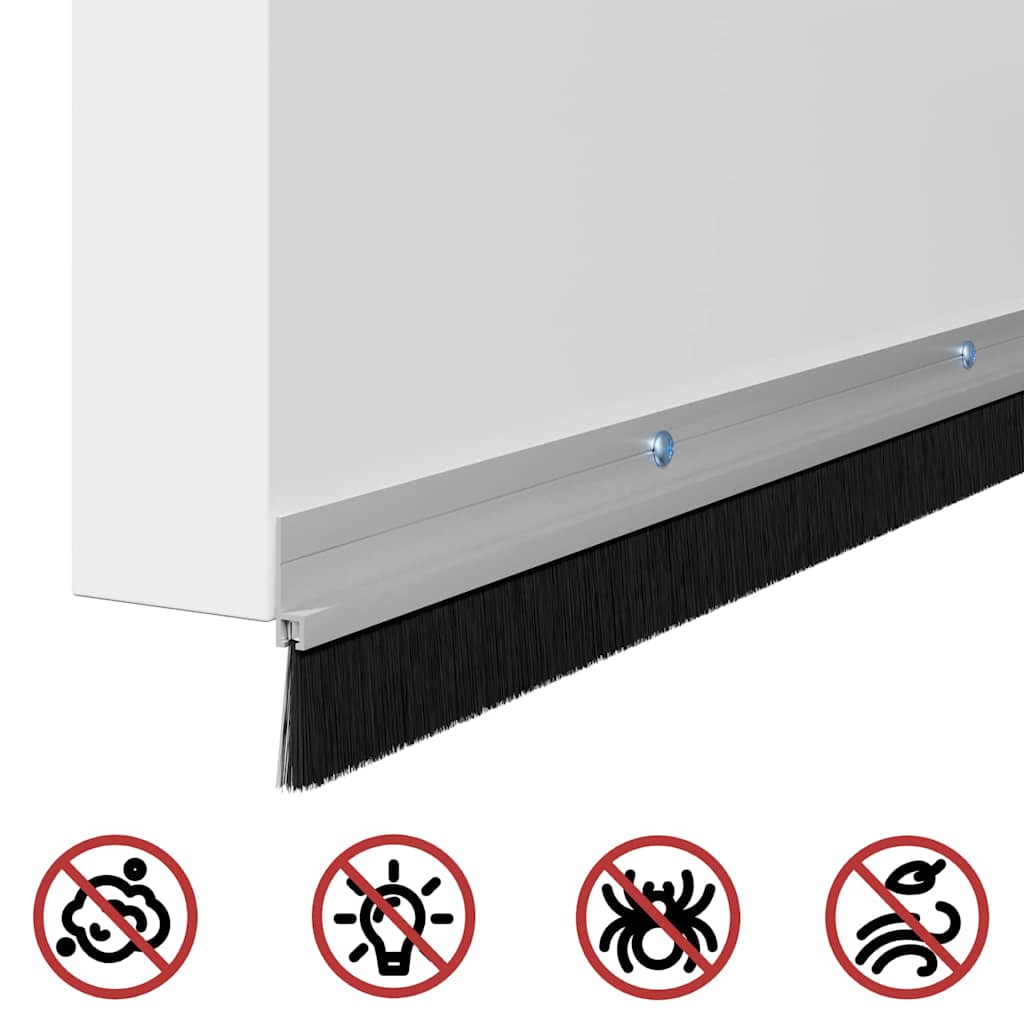 vidaXL Σφραγίδες πόρτας με βούρτσες που προσαρτώνται 6 pcs Ασημί