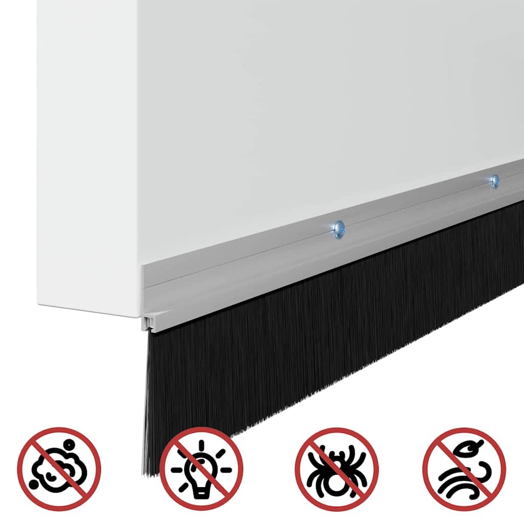 vidaXL Σφραγίδες πόρτας με βούρτσες που προσαρτώνται 6 pcs Ασημί