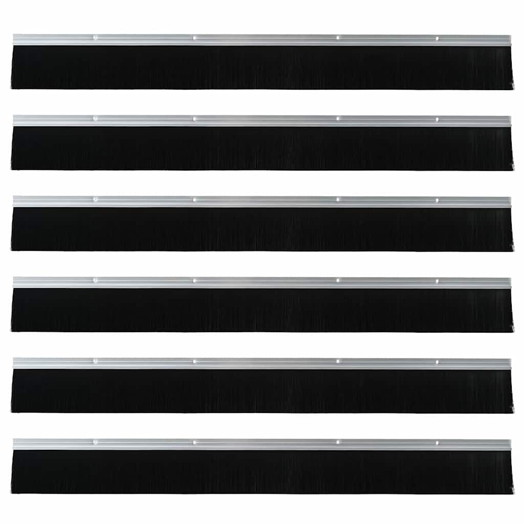 vidaXL Σφραγίδες πόρτας με βούρτσες που προσαρτώνται 6 pcs Ασημί