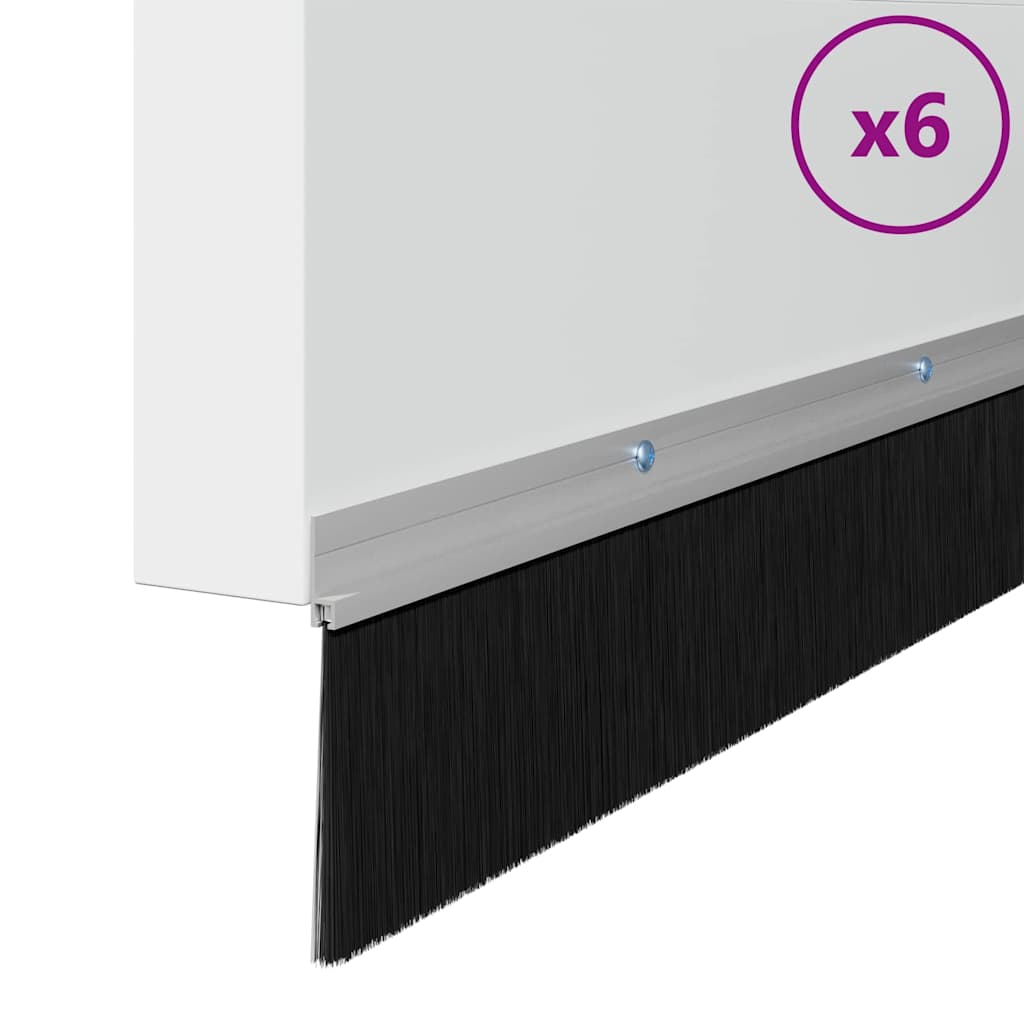 vidaXL Σφραγίδες πόρτας με βούρτσες που προσαρτώνται 6 pcs Ασημί