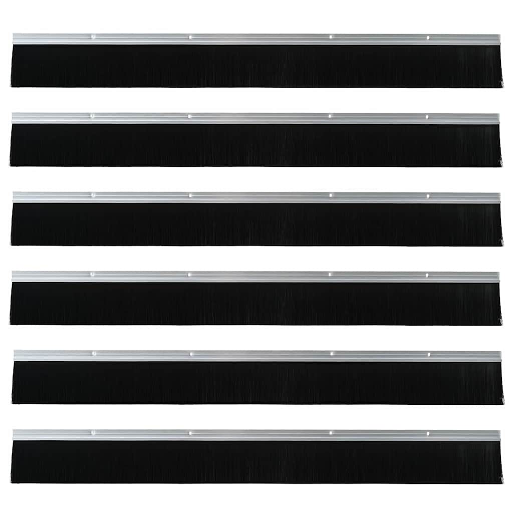 vidaXL Σφραγίδες πόρτας με βούρτσες που προσαρτώνται 6 pcs Ασημί