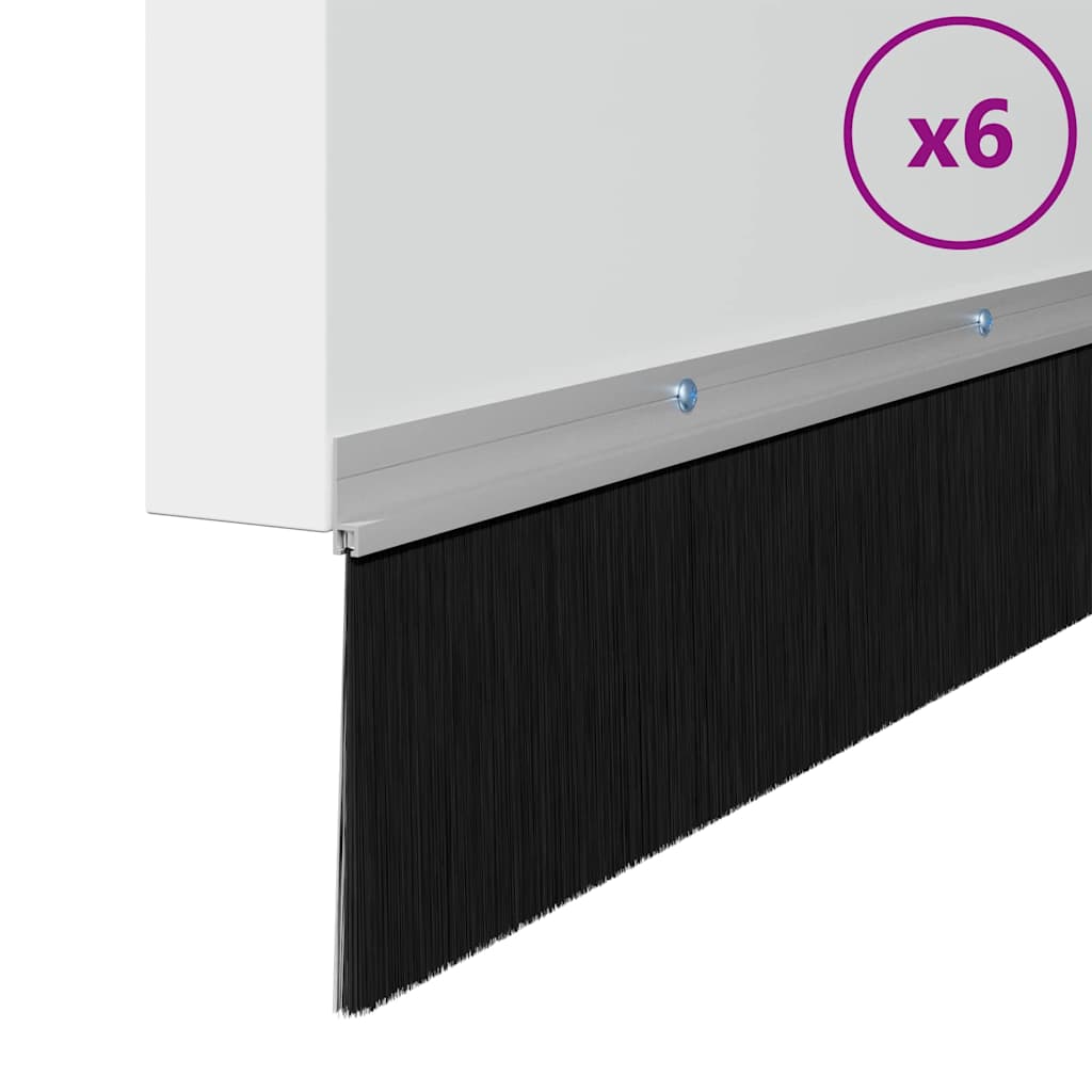 vidaXL Σφραγίδες πόρτας με βούρτσες που προσαρτώνται 6 pcs Ασημί