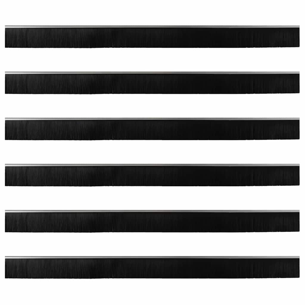 vidaXL Σφραγίδες πόρτας με βούρτσες που προσαρτώνται 6 pcs Ασημί