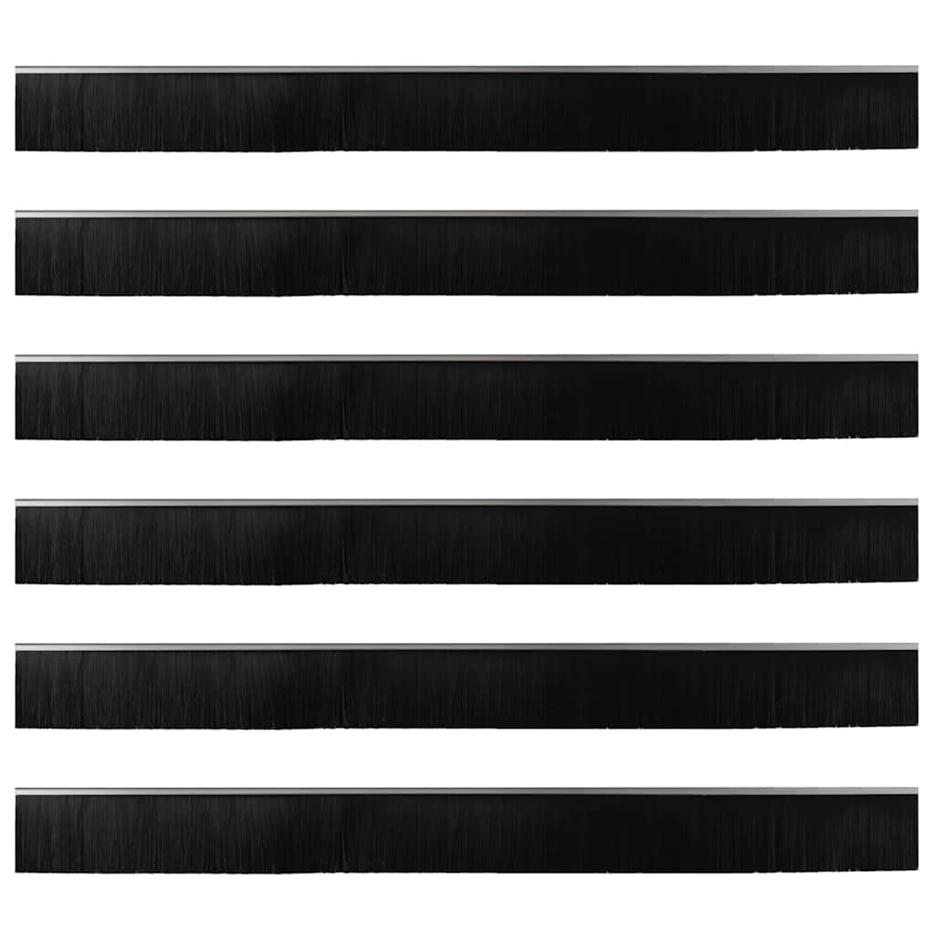 vidaXL Σφραγίδες πόρτας με βούρτσες που προσαρτώνται 6 pcs Ασημί