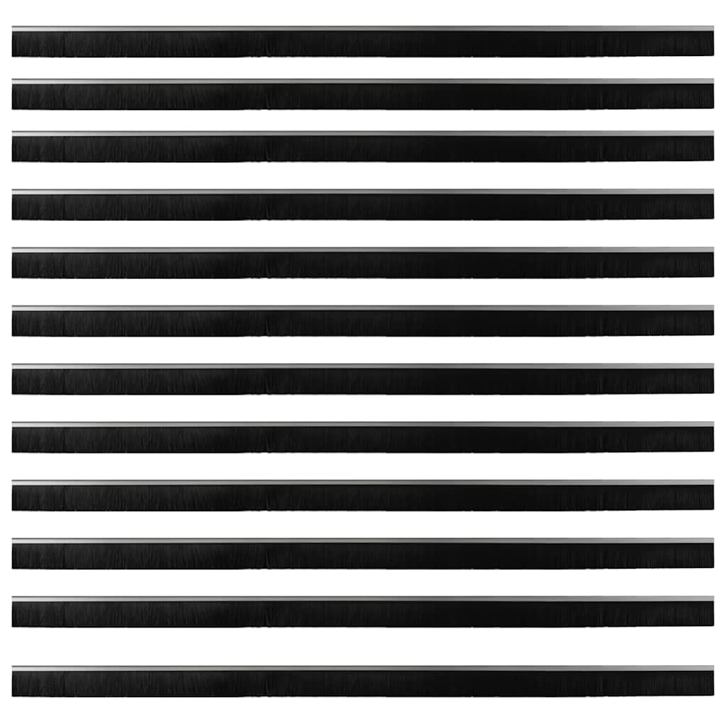 vidaXL Σφραγίδες πόρτας με βούρτσες που προσαρτώνται 12 pcs Ασημί